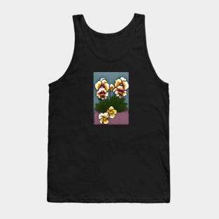 Pansy Flower Vintage Floral Illustration Retro Tank Top